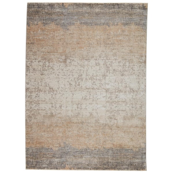 VIBE BY JAIPUR LIVING Vibe Akari Gray/Light Tan 8 ft. 10 in. x 12 ft. 7 in. Abstract Rectangle Area Rug
