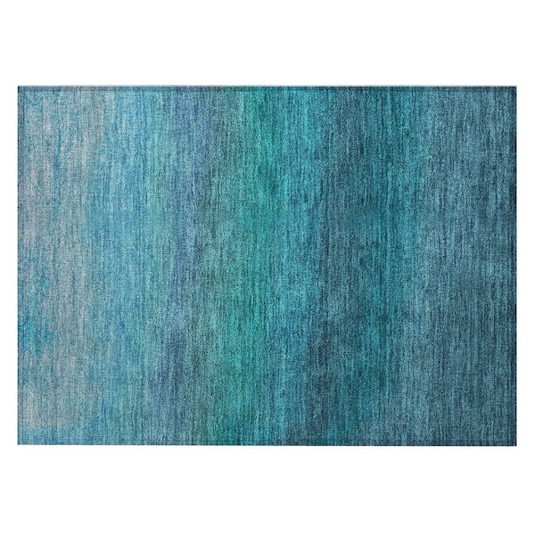 Chantille Machine Washable Indoor/Outdoor Abstract ACN2012 Teal 2 ft. x 3 ft. Accent Rug