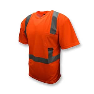 CL 2 Tshirt with Moisture Wicking Orange 4X Safety Vest