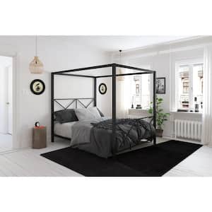 Robin Black Metal Queen Size Canopy Bed