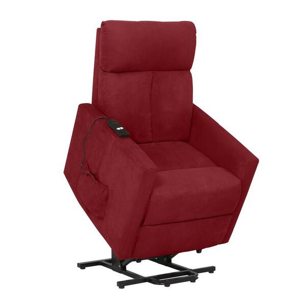ProLounger Crimson Red Microfiber Power Lift Chair Recliner