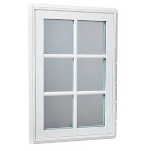 24 in. x 36 in. Right-Hand Vinyl Casement Window with SDL Outside Grids and Screen - White