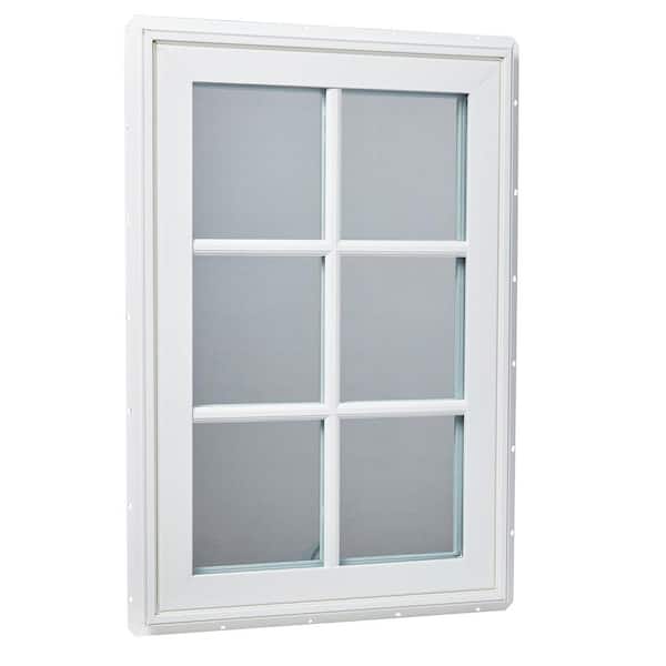 TAFCO WINDOWS 24 in. x 36 in. Right-Hand Vinyl Casement Window with SDL Outside Grids and Screen - White