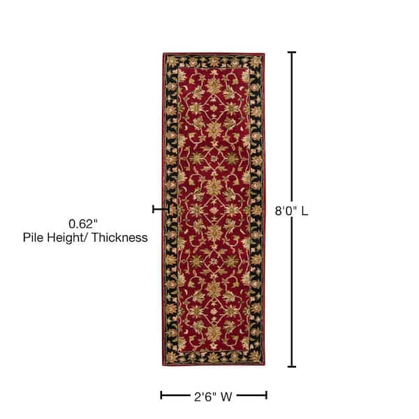 Noble House Calia Boho Chenille Cotton Scatter Rug, 2' x 3', Red and Ivory  