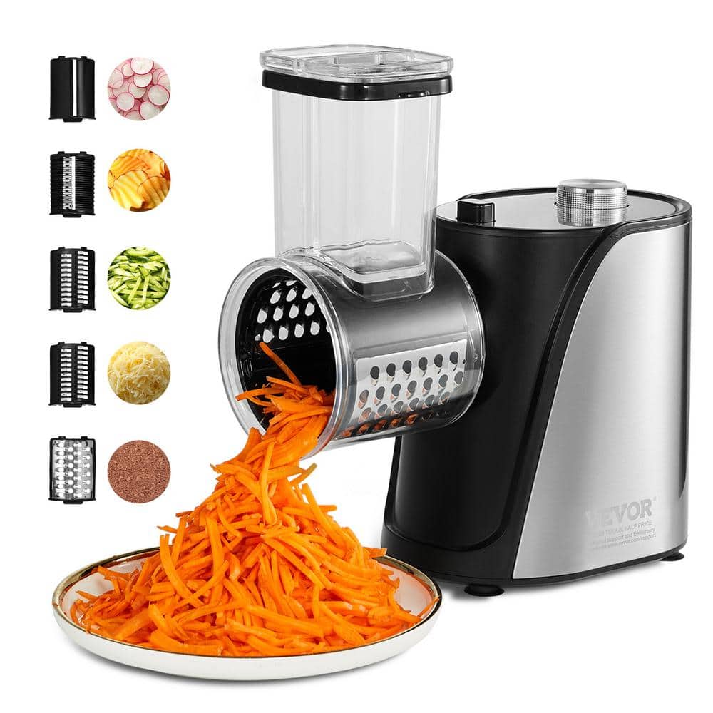 Stainless Steel 250W Electric Cheese and Vegetable Slicer with 5 Blades