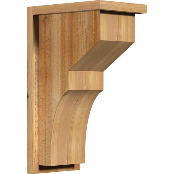 Ekena Millwork 8 in. x 12 in. x 20 in. Monterey Rough Sawn Western Red Cedar Corbel with Backplate