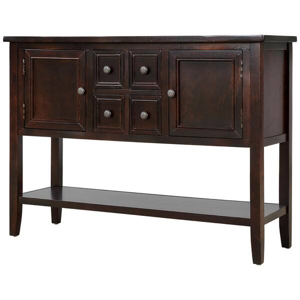 Gosalmon Cambridge 46 In Espresso Rectangle Buffet Sideboard Wood Console Table With Bottom Shelf Aj534607eet Gosalmon Cambridge 46 In Espresso, Credenza Buffet Console Table