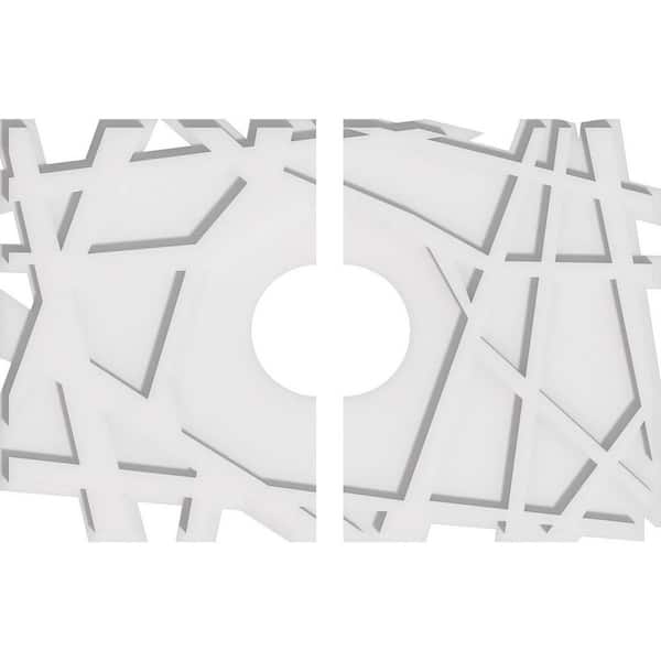 24 in. W x 16 in. H x 5 in. ID x 1 in. P Novo Architectural Grade PVC Contemporary Ceiling Medallion (2-Piece)