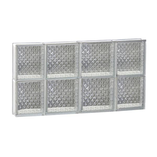 Clearly Secure 27 in. x 15.5 in. x 3.125 in. Frameless Diamond Pattern Non-Vented Glass Block Window