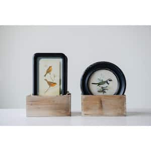 Framed Wood Wall Art Decor with Floating Bird Art Decorative Sign (Set of 6 Designs)