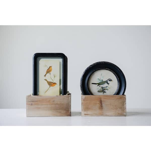 Storied Home Framed Wood Wall Art Decor with Floating Bird Art Decorative Sign (Set of 6 Designs)