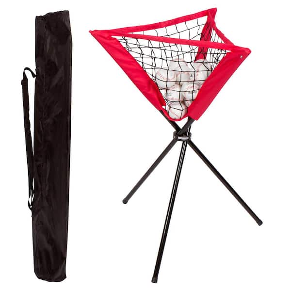 Trademark Innovations Portable Baseball or Softball Batting Ball Training Practice Caddy with Carry Bag