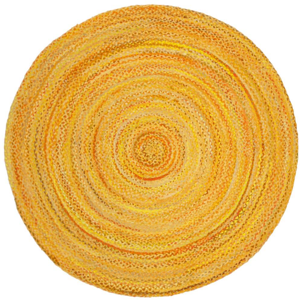 Braided Gold 5 ft. x 5 ft. Round Solid Area Rug price history on PriceWatchPro