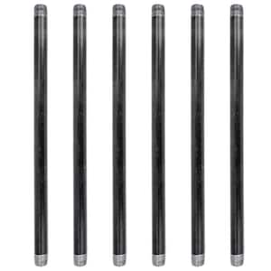 1/2 in. x 16 in. Black Industrial Steel Grey Plumbing Pipe (6-Pack)