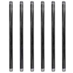 PIPE DECOR 1/2 in. x 24 in. Black Industrial Steel Grey Plumbing