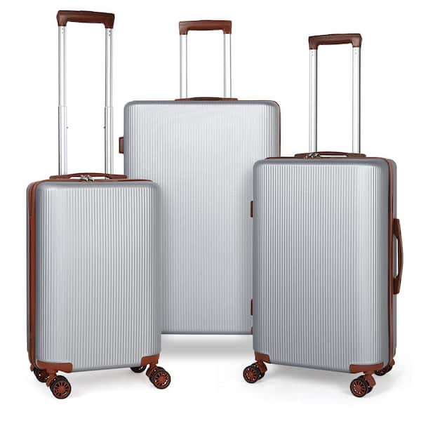 HIKOLAYAE Myrtle Springs Nested Hardside Luggage Set in Bright Silver ...