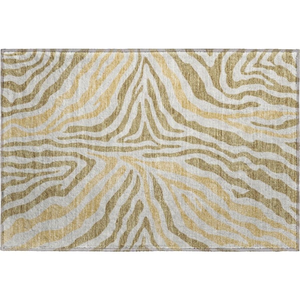 Mayfield Premium Machine Washable Abstract AMF2523 Walnut 3 ft. x 4 ft. Area Rug