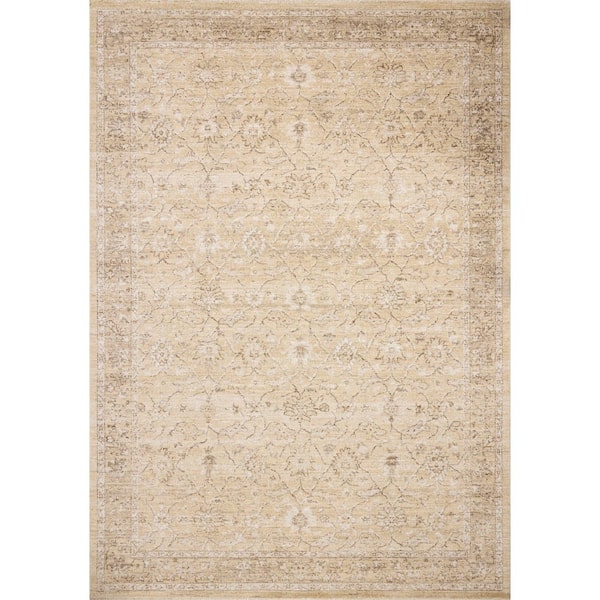 Chris Love Julia Palma Wheat/Bark 9 ft. 6 in. x 1 3 ft. 10 in. in. Traditional Area Rug