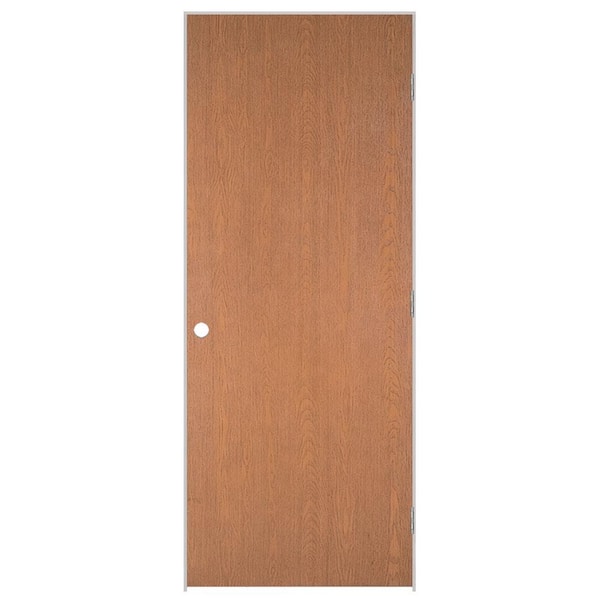 Masonite 30 in. x 80 in. Flush Hardwood Left-Handed Hollow-Core Smooth Lauan Veneer Composite Single Prehung Interior Door