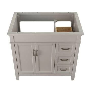 Home Decorators Collection Ashburn 36 in. W x 21.63 in. D x 34 in. H Bath Vanity Cabinet without Top in Grey ASGRA3621DR
