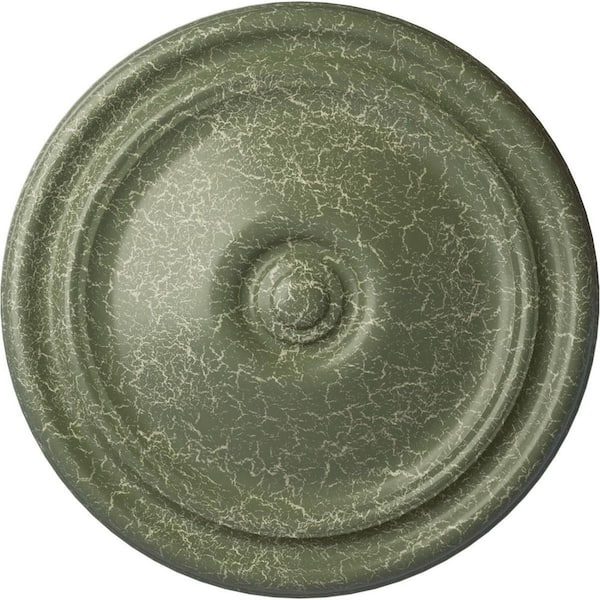 Ekena Millwork 12" x 1-3/4" Reece Urethane Ceiling Medallion (Fits Canopies upto 2-3/8"), Athenian Green Crackle