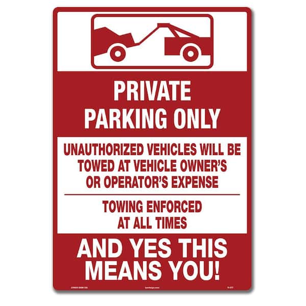 10 in. x 14 in. Private Parking Only Sign Printed on More Durable Thicker Longer Lasting Plastic Styrene
