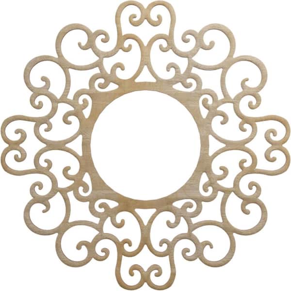 Ekena Millwork 32 in. x 20.5 in. x 0.25 in. Wood Medallion Moulding