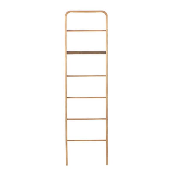 Storied Home 19.75 in. x 72 in. x 1.625 in. Wide Wood Blanket Ladder in Brown