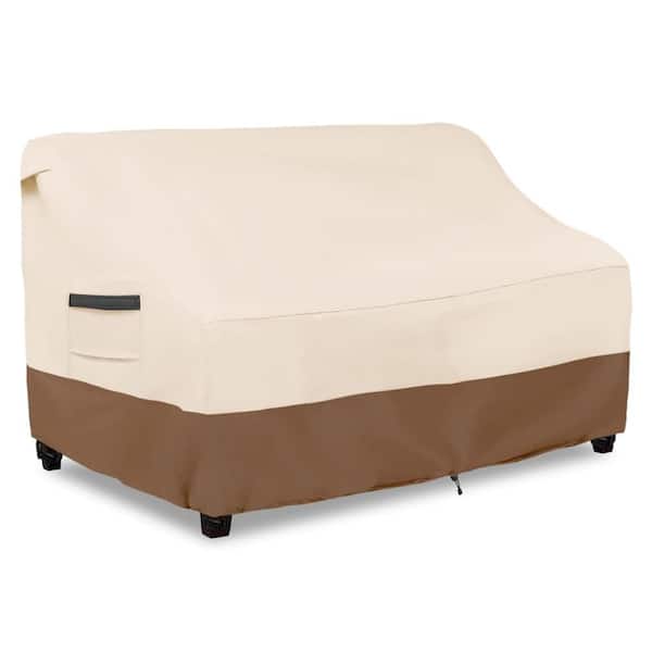 79 in. W x 37 in. D x 35 in. H Beige & Brown Outdoor Sofa Cover