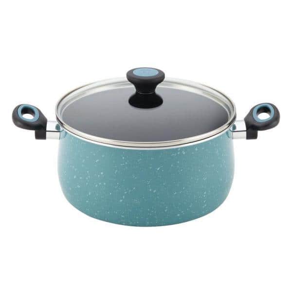 Paula Deen 12 Piece Riverbend Aluminum Nonstick Cookware Set Gulf Blue Speckle Paula Deen 12 Piece Riverbend Aluminum Nonstick Cookware Set Gulf Blue Speckle