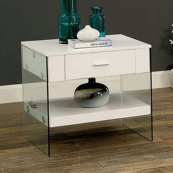 William's Home Furnishing Raya White End Table