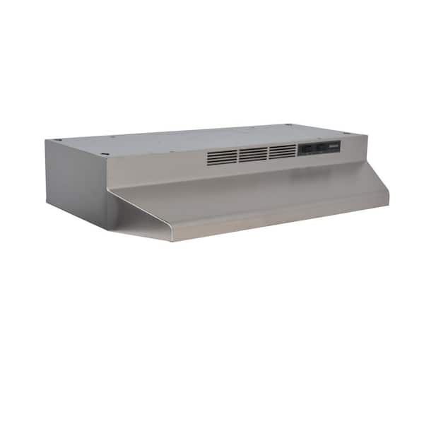 Broan-NuTone BUEZ130SS Non-Ducted Ductless Range Hood with Lights Exhaust  Fan for Under Cabinet, 30-Inch, Stainless Steel