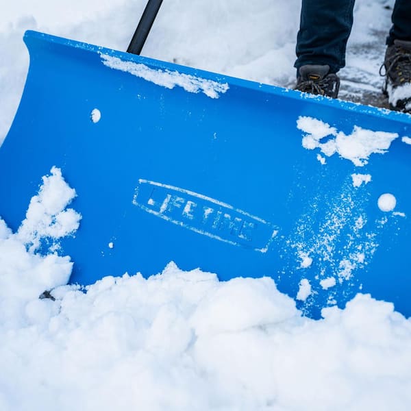 Lifetime 51 in. Steel Handle Hard Plastic Snow Shovel Pusher 60388