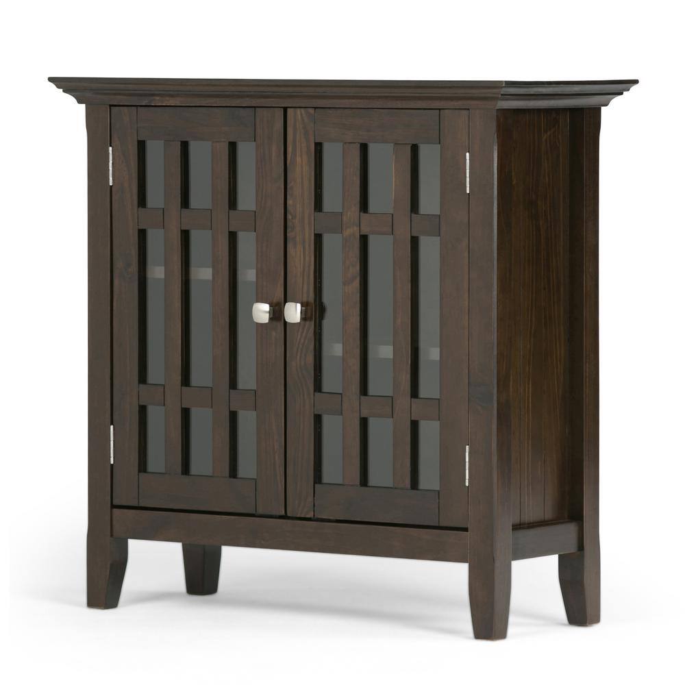 Bedford Dark Tobacco Brown Pine 32" Low Storage Cabinet