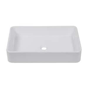 VEIKOUS White Natural Wood Drop-In Rectangular Trough Modern Bathroom Sink  (11-in x 23.6-in) in the Bathroom Sinks department at