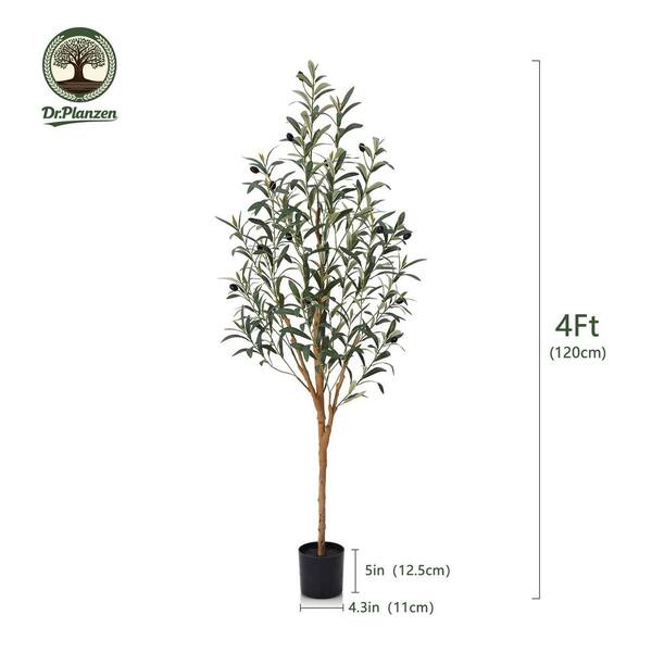 DR.Planzen 4 ft. Artificial Olive Tree, Lifelike Fruits and