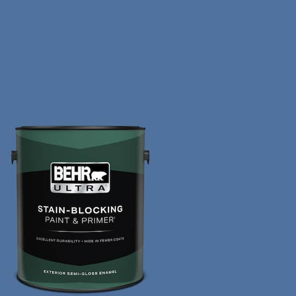 BEHR ULTRA 1 gal. #PMD-23 Cobalt Flame Semi-Gloss Enamel Exterior Paint & Primer