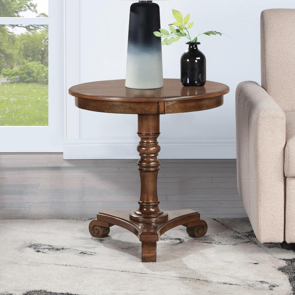 Convenience Concepts Classic Accents Talbot 25.5 in. W Dark Oak Round MDF End Table V2-284 - The ...
