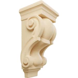 3 in. x 3-1/2 in. x 7 in. Unfinished Wood Maple Small Traditional Corbel