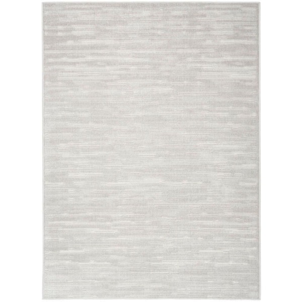 Casual Light Grey 4 ft. x 6 ft. Abstract Contemporary Area Rug