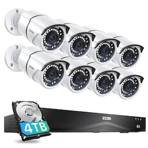 ZOSI 4K 8-Channel POE 2TB NVR Security Camera System with 8-Wired