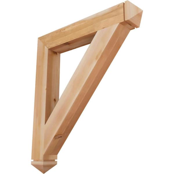 Ekena Millwork 5.5 in. x 48 in. x 42 in. Western Red Cedar Traditional Arts and Crafts Smooth Bracket