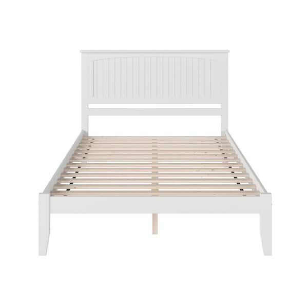 Nantucket King Platform Bed with Open Foot Board in White