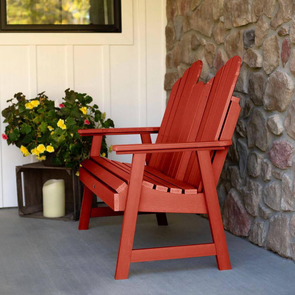 Rustic Red Recycled Plastic 4-Foot Adirondack Outdoor Bench