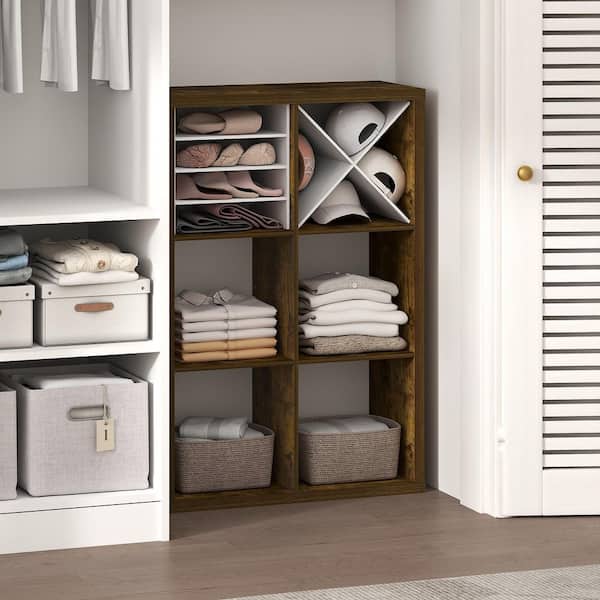 Furinno CUBIC 43.8 in. Tall Sage Green Wood 6-Cube Bookcase