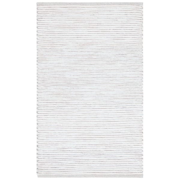 SAFAVIEH Montauk Turquoise/Ivory 2 ft. x 3 ft. Solid Color Striped Area Rug