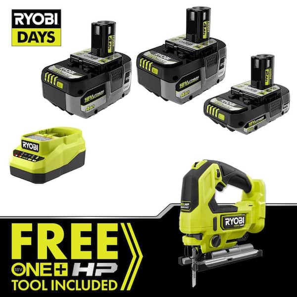 ONE+ HP 18V Brushless Cordless Jig Saw Kit with (2) 4.0 Ah Batteries, 2.0 Ah Battery, and Charger