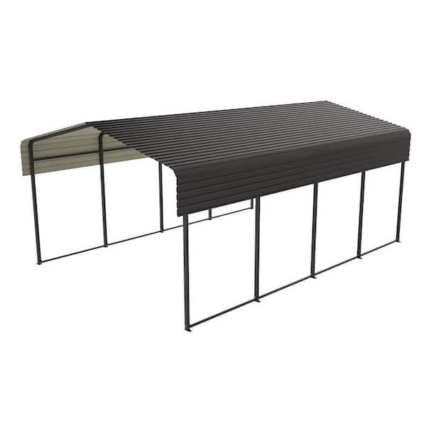 13 ft. W x 20 ft. D x 8.85 ft. H Black Metal Carport with Heavy Duty Metal Frame and Galvanized Steel Roof