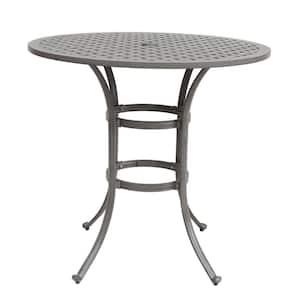 42 Inches Cast Aluminium Outdoor Side Table Round Bar Table