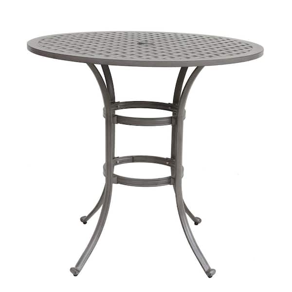 Unbranded 42 Inches Cast Aluminium Outdoor Side Table Round Bar Table